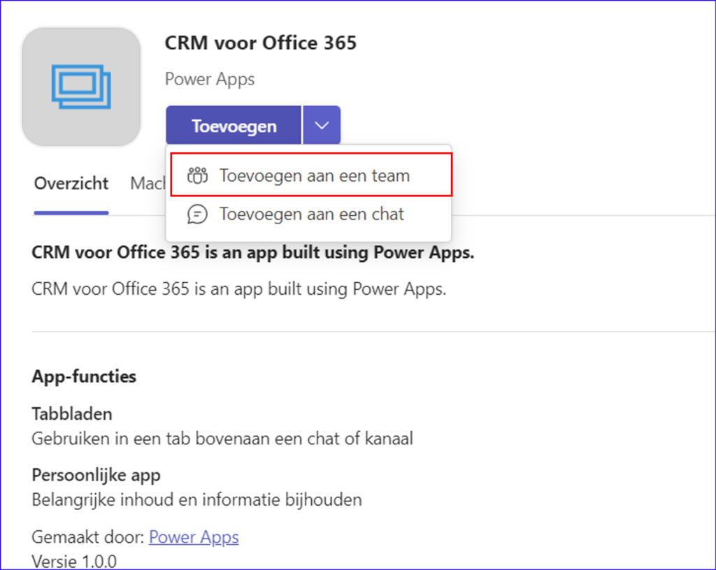 power apps teams integratie